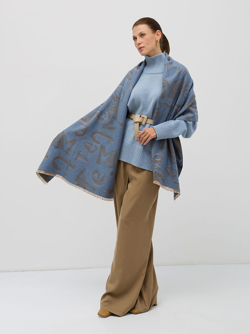 В составе шерсть и кашемир! теплый двусторонний палантин - Tantino фото 4