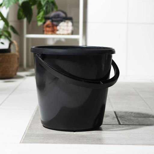 Ведро хозяйственное, 10 л, d=29 см, h=28 см, пластик, чёрное