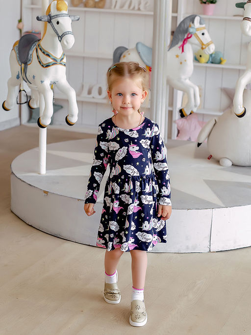 Платье Эля синий единороги - Sovalina фото 11