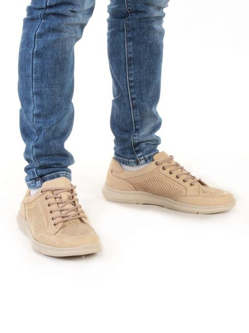 Б698A-3 BEIGE Полуботинки мужские (натуральная кожа,нубук) - Фабричный китай фото 2