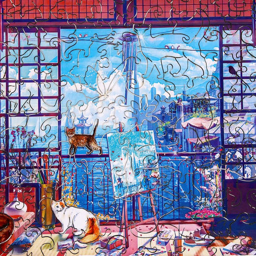 Пазл деревянный фигурный Мир глазами художника, сложный - Puzzle фото 3