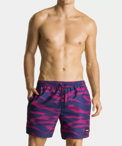 ATLANTIC KMB-216 Шорты мужские пляжные Fire голубой + розовый