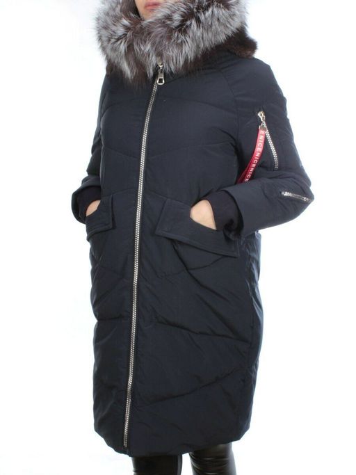 CU-19056 DK. BLUE Пальто женское зимнее CUTEELF (200 гр. холлофайбера) - Фабричный китай фото 3