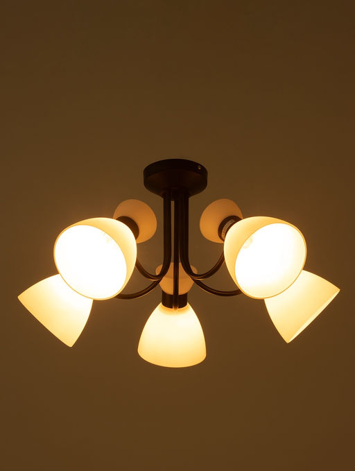 Люстра 20135/5BK, 5×60 Вт, E27, 60×60×32 см, белый/чёрный