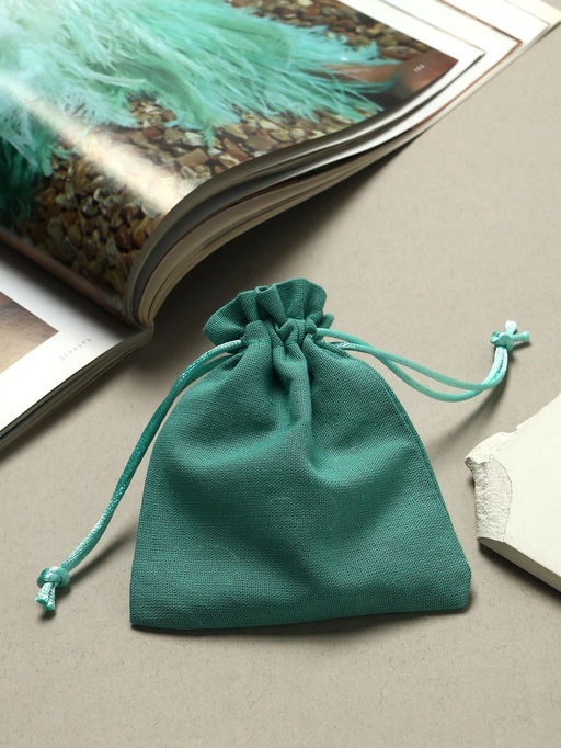 Цена за 50 шт. Мешочек подарочный «Хлопок», 10×12 см, тиффани