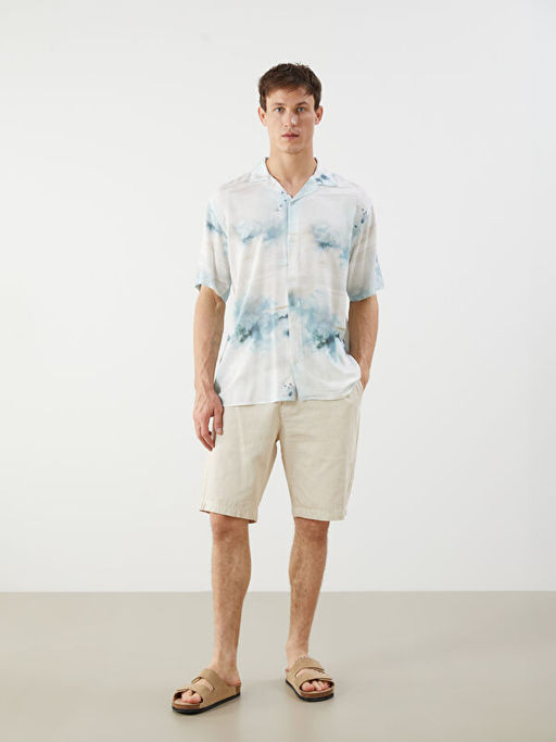 Standart Kal?p K?sa Kollu Viskon Erkek G?mlek