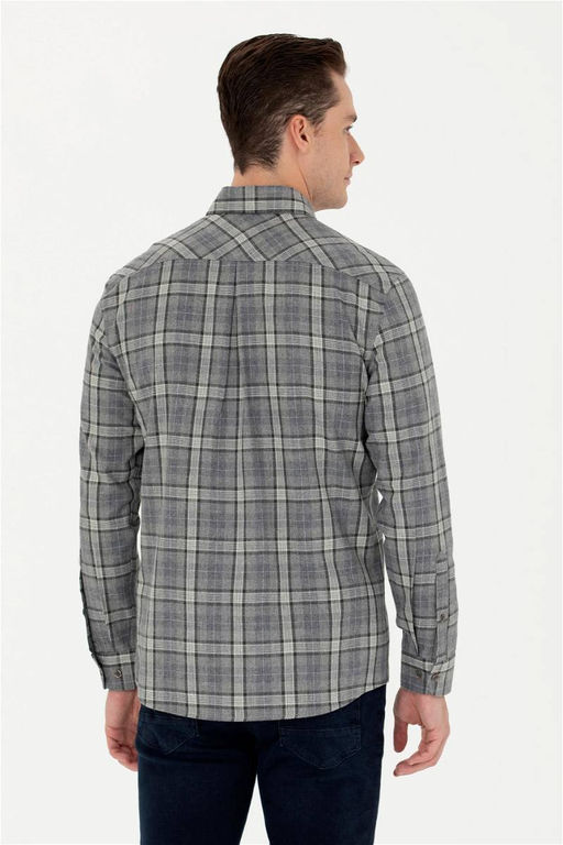 U. S. Polo Assn Мужская серая рубашка с длинным рукавом - U.s. polo assn фото 12