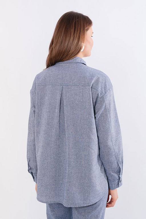 NOBBY, Женская рубашка 002R-122/1 (серо-синий)  фото 5