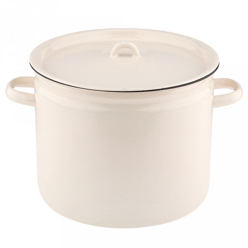 "Фруктовый сад" Кастрюля эмалированная 9л, форма цилиндрическая, металлическая крышка, металлические ручки (Россия)