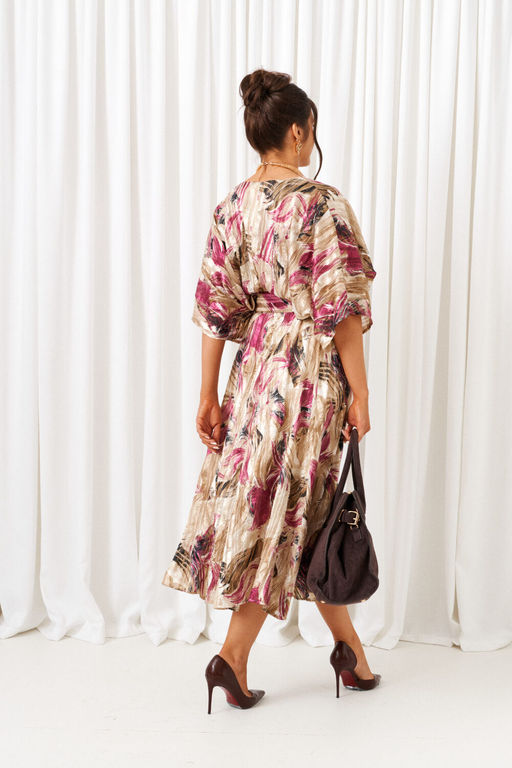 Платье Beautiful Free 6410 бежево-бордовый