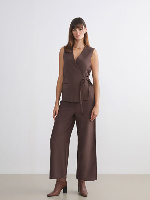 Kruvaze Yaka Kad?n Klasik Yelek