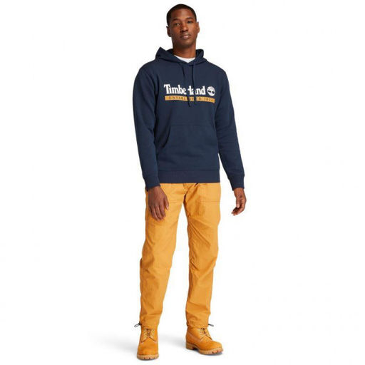 Мужская толстовка Timberland Sweatshirt Essential Established 1973 Hoodie Regular темно-синяя  фото 3