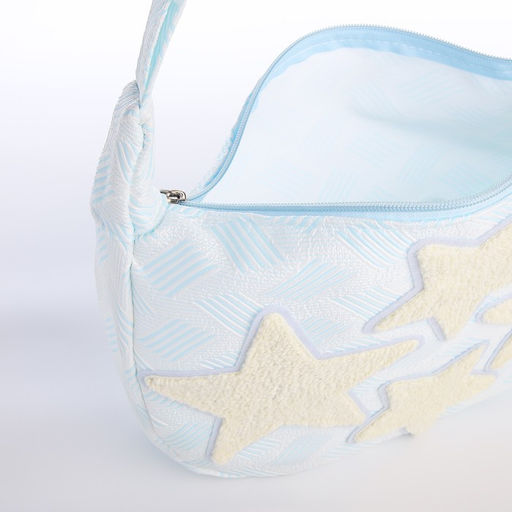 Сумка молодёжная на молнии, 36?8?23 см, голубая