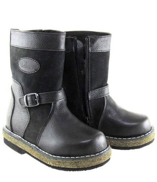 Монголки подростковые черные, войлочная подошва