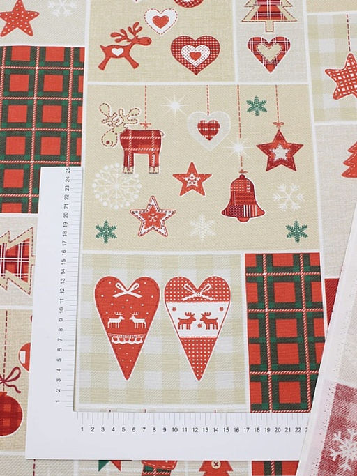 Рогожка Новогодние открытки, ш.1.5м, хлопок-100%, 170гр/м.кв - Купава фото 4