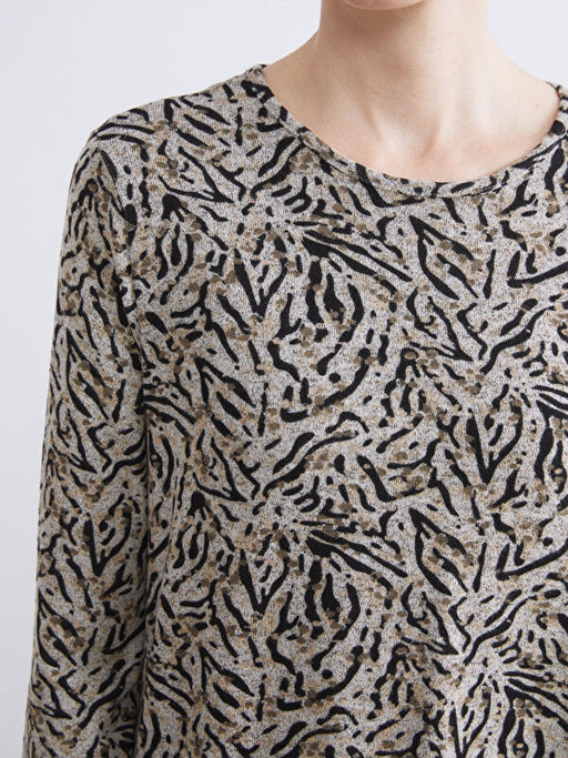 Bisiklet Yaka Desenli Bluz