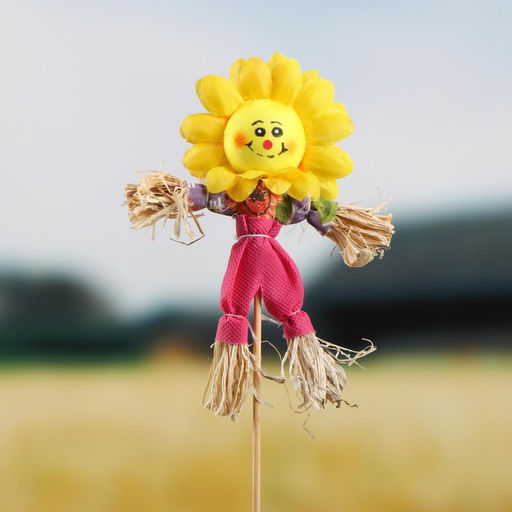 Цена за 12 шт. Огородное пугало «Солнышко», 16 см, h=50 см, МИКС, Greengo