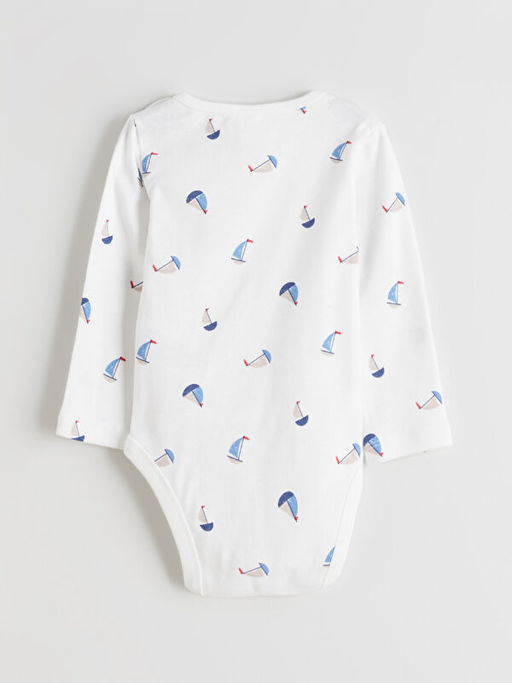 Bisiklet Yaka Bask?l? Erkek Bebek ??t??tl? Body