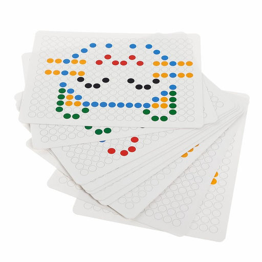 Магнитный планшет для рисования «Пуговки», большой, 10 трафаретов, 266 ячеек, 126 пуговок