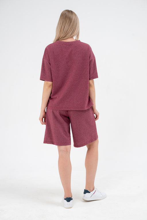 Костюм из футера унисекс бордо-меланж - Амадэль фото 10