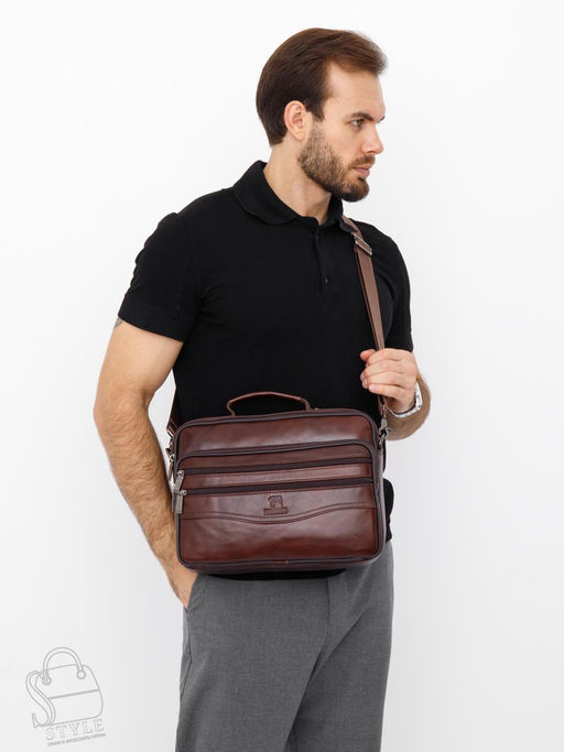 Портфель мужской кожаный 7807-4 brown Fuzhinino