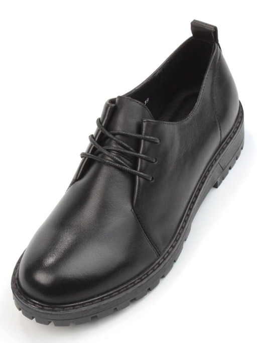 03-DYL76-1 BLACK Полуботинки женские (натуральная кожа)