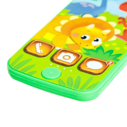 Музыкальный детский телефон «Динозаврик», звук, цвет зелёный