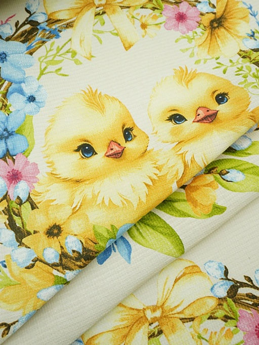 Вафельное полотно (холст) Солнечная Пасха, ш.0.5м, хлопок-100%, 170гр/м.кв, раппорт 63см - Купава фото 2