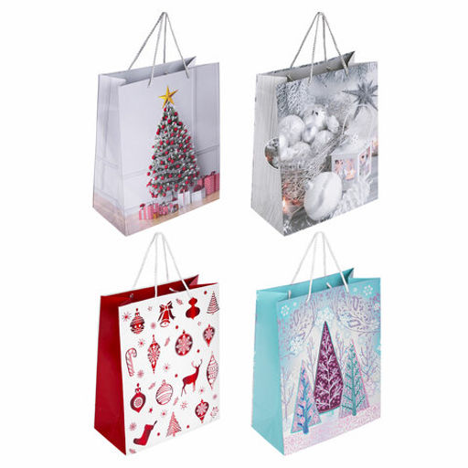 Пакет подарочный НАБОР 4 штуки, новогодний, 26x13x32 см, "Collection Large", ЗОЛОТАЯ СКАЗКА