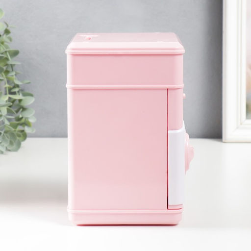 Копилка пластик "Сейф. Коровка" кодовый замок, звук АА розовый 13х12х19 см