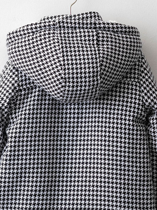 Kap??onlu Kazaya?? Desenli Kal?n K?z ?ocuk Ka?e Kaban - Waikiki фото 3