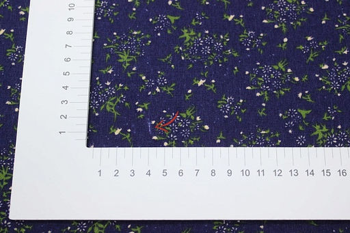 Теплый хлопок Мелкое соцветие на фиолетово-чернильном, СОРТ2, ш.1.45м, хлопок-100%, 160гр/м.кв - Купава фото 4