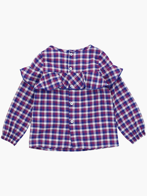 Блузка для девочки в клетку UD 4952 сирень клетка - Mini maxi фото 5