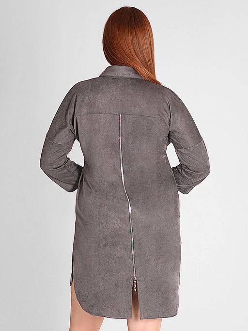 Туника трикотажная на пуговицах с молнией сзади - Almond фото 5