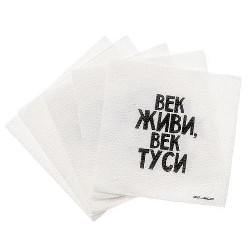 Салфетки бумажные однослойные «Век живи, век туси» 24×24 см, набор 20 шт.