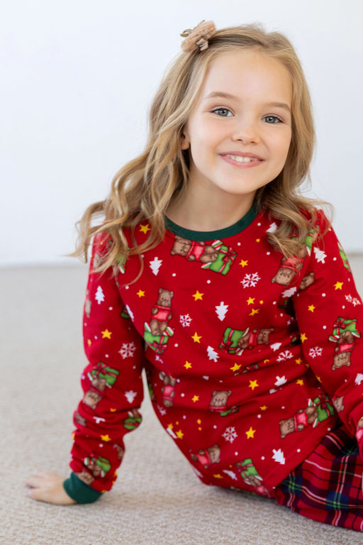 Новогодняя  - детская пижама теплая