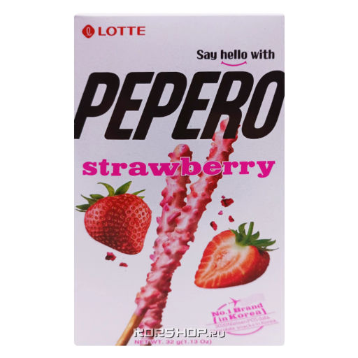 Соломка в глазури Клубника Пеперо Pepero Lotte, Корея, 32 г