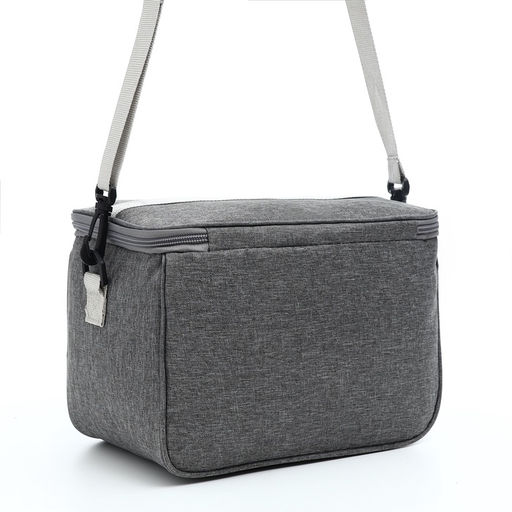 Термосумка на молнии, объём 8 л, наружный карман, регулируемый ремень, цвет серый