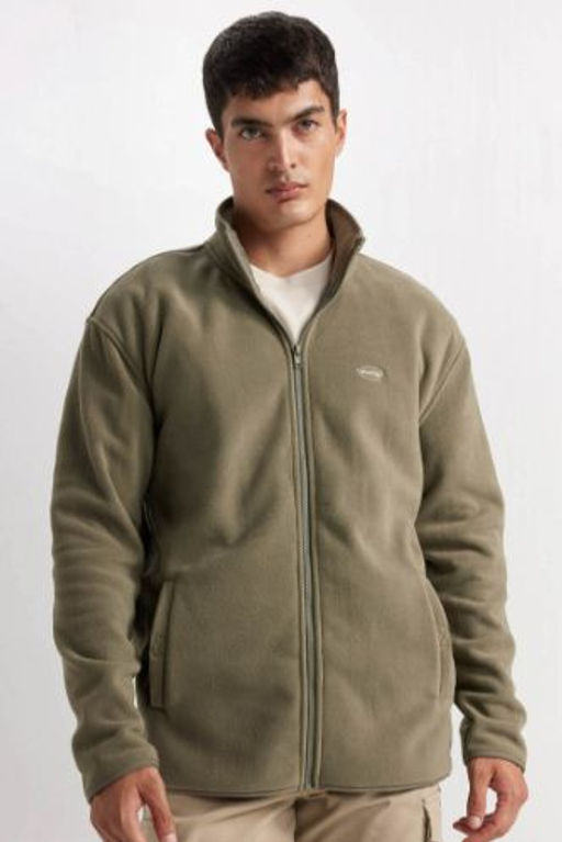 Relax Fit Dik Yaka Polar Fermuarl? Sweatshirt
