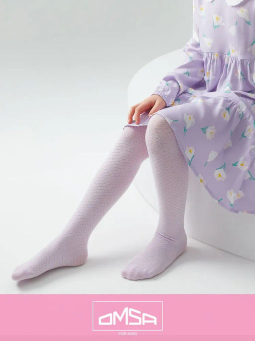 OMSA kids Collant 12A02-1 с ажур рис без пятки - rosa  фото 8