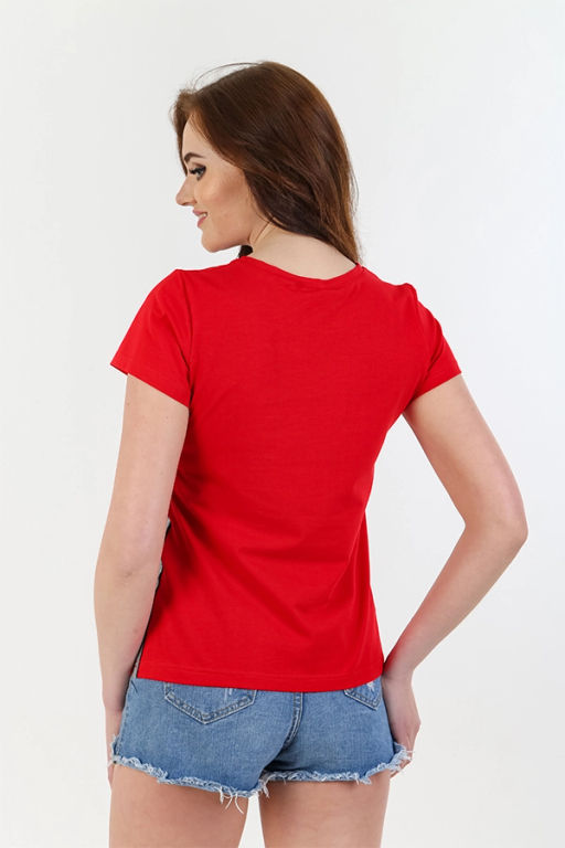 Футболка женская, цвет красный