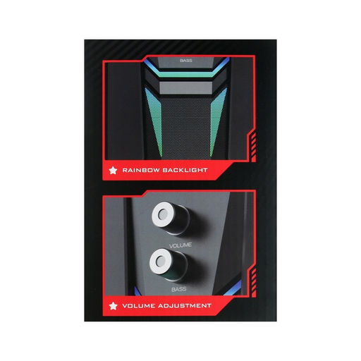 Компьютерные колонки Xtrike Me SK-612, 2×3 Вт + 5 Вт, USB, подсветка, чёрные