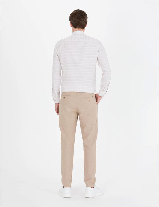 A__k Kahverengi Carrot Fit Beli Lastikli Kanvas Pantolon - Pierre cardin фото 6