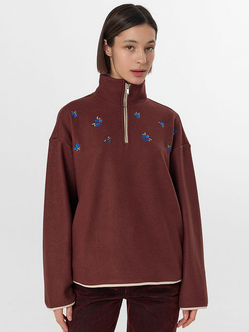 Толстовка женская коричневая из флиса