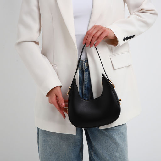 Сумка женская багет на молнии, цвет чёрный - Simaland фото 4