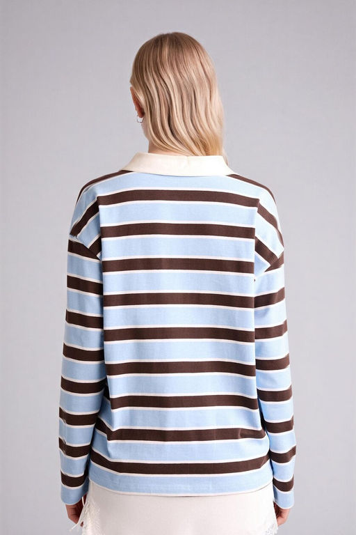 %100 Pamuk Loose F_t Polo Yaka Sweatshirt - Defacto фото 10