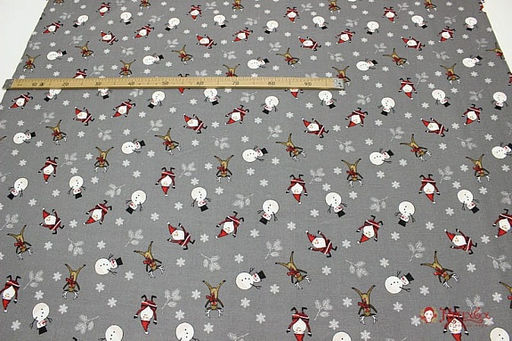 Рогожка Новогодний переполох цв.серый, СОРТ2, ш.1.5м, хлопок-100%, 165гр/м.кв - Купава фото 6