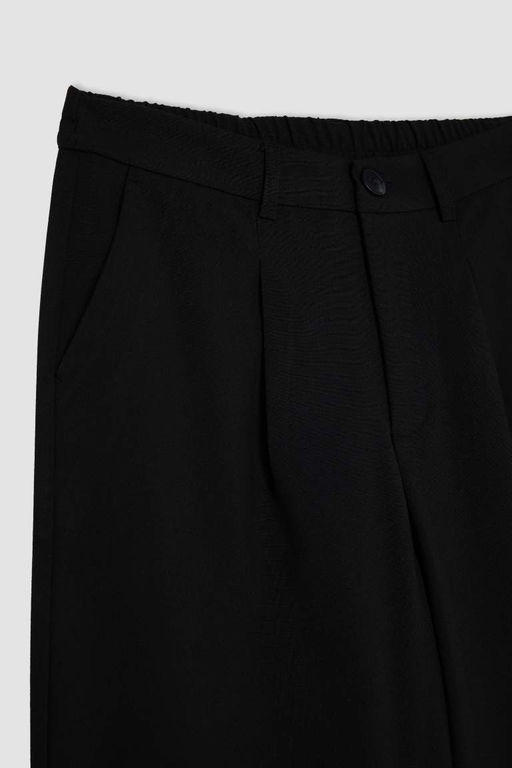 Широкие брюки стандартной длины с высокой талией и двойными карманами - Defacto фото 2