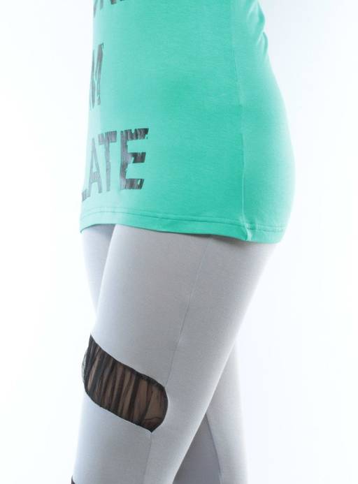 1215 GREEN/GRAY Спортивный костюм для фитнеса женский (90% вискоза, 10% лайкра)
