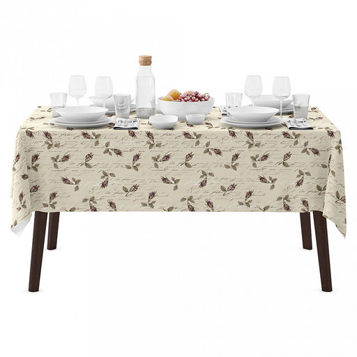 "Шебби шик" Скатерть 220х145см, длина стола до 180см, на 8-10 персон, рогожка 171г/м2, хлопок 100%, "Домашняя мода" (Россия)
